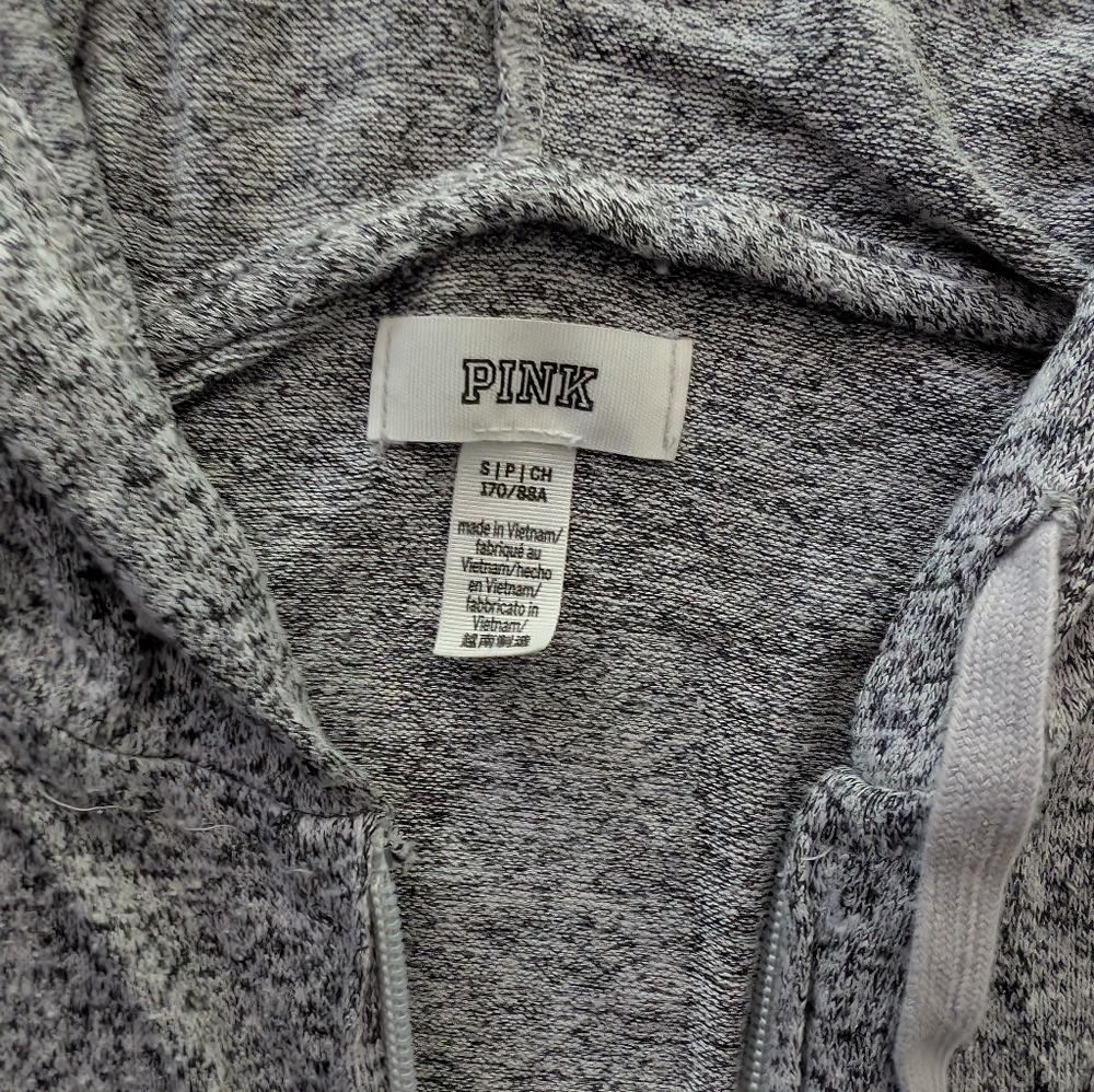 Gray Zip-Up Hoodie by Pink